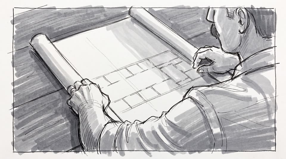 Storyboard-Skizze Der Plan